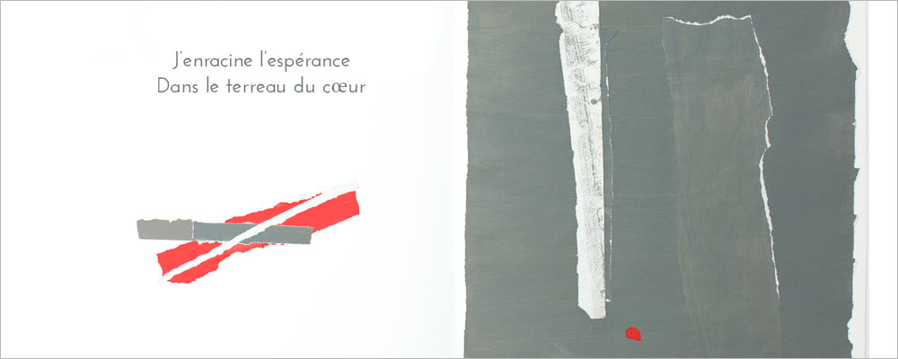 Peinture collage papier par MCBOH peintre plasticien Marie Claude Bohnenblust Lenglart